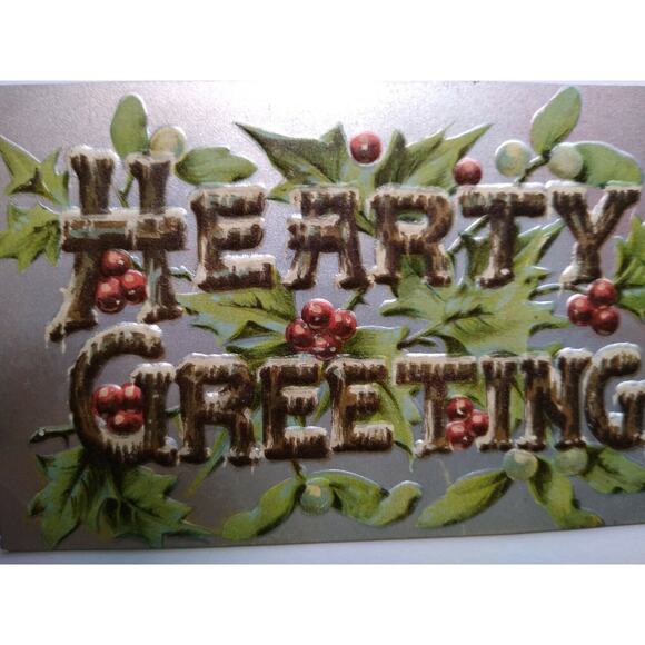 Vintage Christmas Postcard Valentine Series UNC Union Neyes Co Embossed Greeting - Picture 2 of 5